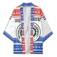 Paraguay Christmas Kimono with Red-White-Blue Design, National Seal, and Santa Motif - Wonder Print Shop