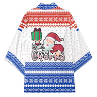 Paraguay Christmas Kimono with Red-White-Blue Design, National Seal, and Santa Motif - Wonder Print Shop