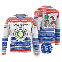 Paraguay Christmas Ugly Christmas Sweater with Red-White-Blue Design, National Seal, and Santa Motif - Wonder Print Shop
