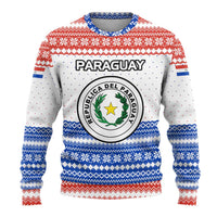 Paraguay Christmas Ugly Christmas Sweater with Red-White-Blue Design, National Seal, and Santa Motif - Wonder Print Shop