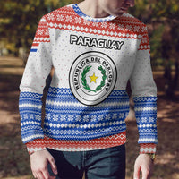 Paraguay Christmas Ugly Christmas Sweater with Red-White-Blue Design, National Seal, and Santa Motif - Wonder Print Shop