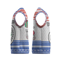 Paraguay Christmas Knitted V-Neck Vest with Red-White-Blue Design, National Seal, and Santa Motif - Wonder Print Shop