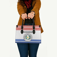 Paraguay Christmas Leather Bag with Red-White-Blue Design, National Seal, and Santa Motif - Wonder Print Shop