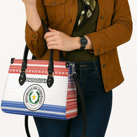 Paraguay Christmas Leather Bag with Red-White-Blue Design, National Seal, and Santa Motif - Wonder Print Shop