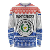 Paraguay Christmas Long Sleeve Shirt with Red-White-Blue Design, National Seal, and Santa Motif - Wonder Print Shop