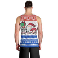 Paraguay Christmas Men Tank Top with Red-White-Blue Design, National Seal, and Santa Motif - Wonder Print Shop