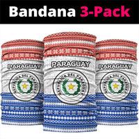Paraguay Christmas Neck Gaiter with Red-White-Blue Design, National Seal, and Santa Motif - Wonder Print Shop
