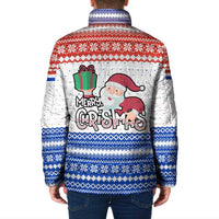 Paraguay Christmas Padded Jacket with Red-White-Blue Design, National Seal, and Santa Motif - Wonder Print Shop