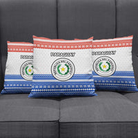 Paraguay Christmas Pillow Cover with Red-White-Blue Design, National Seal, and Santa Motif - Wonder Print Shop
