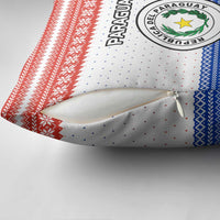 Paraguay Christmas Pillow Cover with Red-White-Blue Design, National Seal, and Santa Motif - Wonder Print Shop