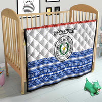 Paraguay Christmas Quilt with Red-White-Blue Design, National Seal, and Santa Motif - Wonder Print Shop