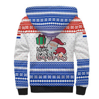 Paraguay Christmas Sherpa Hoodie with Red-White-Blue Design, National Seal, and Santa Motif - Wonder Print Shop