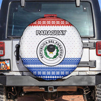 Paraguay Christmas Spare Tire Cover with Red-White-Blue Design, National Seal, and Santa Motif - Wonder Print Shop