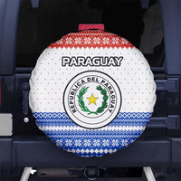Paraguay Christmas Spare Tire Cover with Red-White-Blue Design, National Seal, and Santa Motif - Wonder Print Shop
