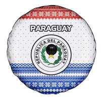 Paraguay Christmas Spare Tire Cover with Red-White-Blue Design, National Seal, and Santa Motif - Wonder Print Shop