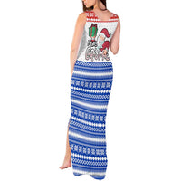 Paraguay Christmas Tank Maxi Dress with Red-White-Blue Design, National Seal, and Santa Motif - Wonder Print Shop