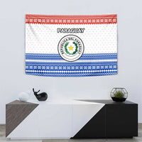 Paraguay Christmas Tapestry with Red-White-Blue Design, National Seal, and Santa Motif - Wonder Print Shop