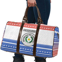 Paraguay Christmas Travel Bag with Red-White-Blue Design, National Seal, and Santa Motif - Wonder Print Shop