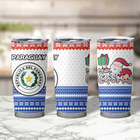 Paraguay Christmas Tumbler Cup with Red-White-Blue Design, National Seal, and Santa Motif - Wonder Print Shop