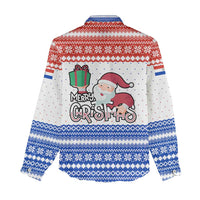 Paraguay Christmas Women Casual Shirt with Red-White-Blue Design, National Seal, and Santa Motif - Wonder Print Shop