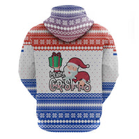 Paraguay Christmas Zip Hoodie with Red-White-Blue Design, National Seal, and Santa Motif - Wonder Print Shop