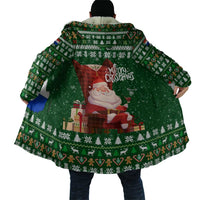 Paraguay Christmas Cloak with Green Festive Pattern, Map and Flag Motif, and Santa Illustration - Wonder Print Shop