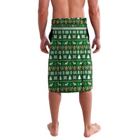 Paraguay Christmas Lavalava with Green Festive Pattern, Map and Flag Motif, and Santa Illustration - Wonder Print Shop