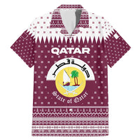 Qatar Christmas Family Matching Mermaid Dress and Hawaiian Shirt with Maroon-White Design, National Emblem, and Camel Motif - Wonder Print Shop