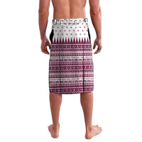 Qatar Christmas Lavalava with Maroon-White Design, National Emblem, and Camel Motif - Wonder Print Shop