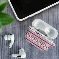 Qatar Christmas AirPods Case with Maroon-White Pattern, National Emblem, and Camel Motif - Wonder Print Shop