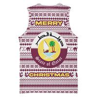 Qatar Christmas Basketball Jersey with Maroon-White Pattern, National Emblem, and Camel Motif - Wonder Print Shop
