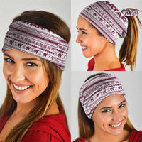 Qatar Christmas Neck Gaiter with Maroon-White Pattern, National Emblem, and Camel Motif - Wonder Print Shop