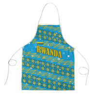 Rwanda Christmas Apron with Blue-Yellow Pattern, Festive Geometric Motifs, and Bold Typography - Wonder Print Shop