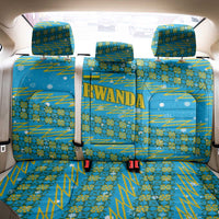 Rwanda Christmas Back Car Seat Cover with Blue-Yellow Pattern, Festive Geometric Motifs, and Bold Typography - Wonder Print Shop