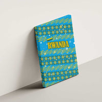 Rwanda Christmas Canvas Wall Art with Blue-Yellow Pattern, Festive Geometric Motifs, and Bold Typography - Wonder Print Shop