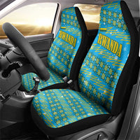 Rwanda Christmas Car Seat Cover with Blue-Yellow Pattern, Festive Geometric Motifs, and Bold Typography - Wonder Print Shop