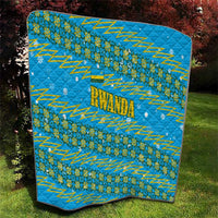 Rwanda Christmas Quilt with Blue-Yellow Pattern, Festive Geometric Motifs, and Bold Typography - Wonder Print Shop