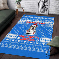 Christmas Stalker Bulldog Area Rug Xmas Holiday Patterns - Wonder Print Shop