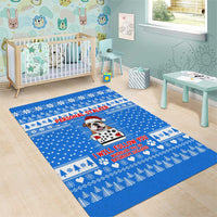 Christmas Stalker Bulldog Area Rug Xmas Holiday Patterns - Wonder Print Shop