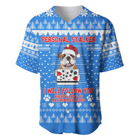 Christmas Stalker Bulldog Baseball Jersey Xmas Holiday Patterns - Wonder Print Shop