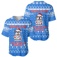 Christmas Stalker Bulldog Baseball Jersey Xmas Holiday Patterns - Wonder Print Shop