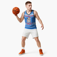 Christmas Stalker Bulldog Basketball Jersey Xmas Holiday Patterns - Wonder Print Shop