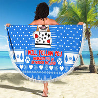 Christmas Stalker Bulldog Beach Blanket Xmas Holiday Patterns - Wonder Print Shop