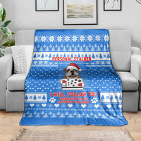Christmas Stalker Bulldog Blanket Xmas Holiday Patterns - Wonder Print Shop