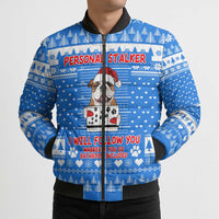 Christmas Stalker Bulldog Bomber Puffer Jacket Xmas Holiday Patterns - Wonder Print Shop