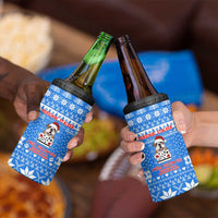 Christmas Stalker Bulldog 4 in 1 Can Cooler Tumbler Xmas Holiday Patterns - Wonder Print Shop