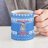 Christmas Stalker Bulldog Ceramic Mug Xmas Holiday Patterns - Wonder Print Shop