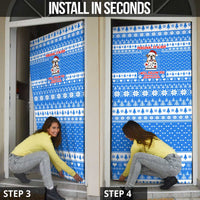 Christmas Stalker Bulldog Door Cover Xmas Holiday Patterns - Wonder Print Shop