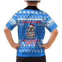 Christmas Stalker Bulldog Family Matching Mermaid Dress and Hawaiian Shirt Xmas Holiday Patterns - Wonder Print Shop