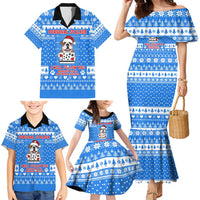 Christmas Stalker Bulldog Family Matching Mermaid Dress and Hawaiian Shirt Xmas Holiday Patterns - Wonder Print Shop